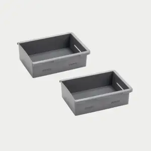 DECKED Shallow Stash Bins - Storage Bins vX & vY Drawer Systems - one (1) set of two (2) (Grey)
