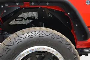 DV8 Offroad - DV8 Offroad Front Inner Fenders for Jeep (2007-18) Wrangler JK (Black, w/ LED Rock Lights) - Image 13