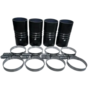 S&B - S&B  4" x 8" Intercooler Boot w/ Clamps for most Freightliner, Peterbilt and Kenworth (Set of 4) - Image 1