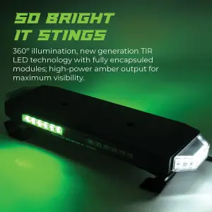 Putco - Putco 24" Green Hornet LED Stealth Rooftop Strobe Light Bar (Amber, White & Green) - 24" Tri-Color Strobe Lights - Image 4