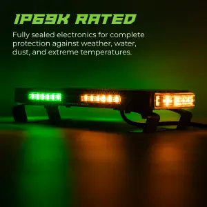 Putco - Putco 24" Green Hornet LED Stealth Rooftop Strobe Light Bar (Amber, White & Green) - 24" Tri-Color Strobe Lights - Image 2