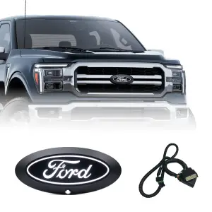 Putco - Putco Luminix White Oval LED Emblem for Ford (2024) F150 w/ camera, w/o Spray Washer and LED Headlights (Front Grille - White LED's, OEM Plug-N-Play Quick Connect into Headlamp) - Image 2