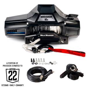 Mile Marker - Mile Marker Mission Winch Flag Series, 10,000 Pound (Thin Blue Line Edition) - Image 2