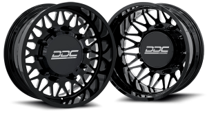 DDC Dually Wheels The Mesh Forged 22x8.25 10x225 Black/Mill SS Fronts 05-10 Ford 15-25 F-450/F-550 Dodge Ram 08-25 4500/5500