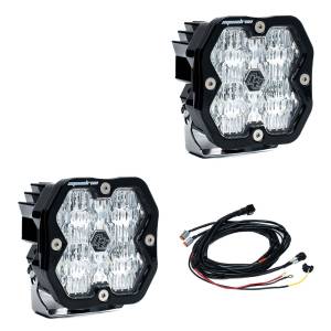 Baja Designs - Baja Designs Squadron 2.0 Sport Black LED Auxiliary Light Pod Pair - Universal (Spot Light Pattern, Clear Lens, w/ Harness) - Image 2