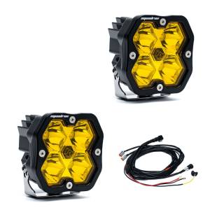 Baja Designs - Baja Designs Squadron 2.0 Sport Black LED Auxiliary Light Pod Pair - Universal (Work/Scene Light Pattern, Baja Amber Lens, No Harness) - Image 2