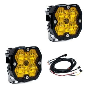 Baja Designs - Baja Designs Squadron 2.0 Pro Black LED Auxiliary Light Pod Pair - Universal (Spot Light Pattern, Amber Lens, w/ Harness) - Image 3