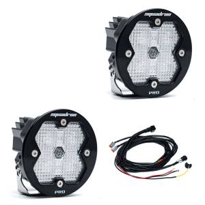 Baja Designs - Baja Designs Squadron-R 2.0 Pro Black LED Auxiliary Light Pod Pair - Universal (Wide Cornering Light Pattern, Amber Lens, w/ Harness) - Image 4
