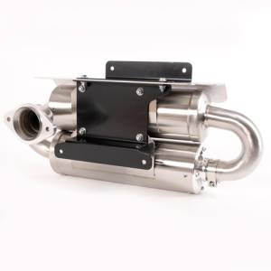HMF Racing - HMF Exhaust Systems for Yamaha (2021-26) Wolverine RMAX (Titan Quiet Series, Twin Loop System, Grey - Gun Metal) - Image 6