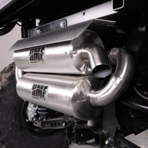 HMF Racing - HMF Exhaust Systems for Yamaha (2021-26) Wolverine RMAX (Titan Quiet Series, Twin Loop System, Grey - Gun Metal) - Image 2