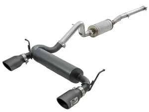 aFe Power Rebel Series 2-1/2 IN Cat-Back Exhaust System for Jeep (2007-18) Wrangler V6-3.6L/3.8L (409 Stainless Steel w/ Black Tips, 2/4-Door)