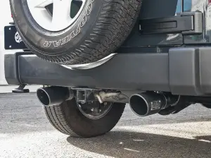 aFe - aFe Power Rebel Series 2-1/2 IN Cat-Back Exhaust System for Jeep (2007-18) Wrangler V6-3.6L/3.8L (409 Stainless Steel w/ Black Tips, 2/4-Door) - Image 8