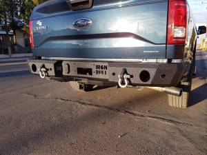 Iron Bull Rear Bumper for Ford (2015-20) F-150, Parking Sensor Cutouts Available