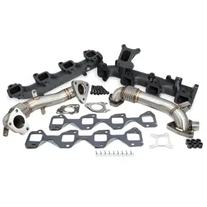 PPE High-Flow Exhaust Manifold and Up-Pipe Kit for Chevy/GMC (2017-26) 6.6L Duramax (Black Ceramic Coating)