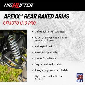 HighLifter - High Lifter APEXX Rear Raked Upper and Lower Control Arms for CFMoto (2025-26) U10 Pro - Image 10