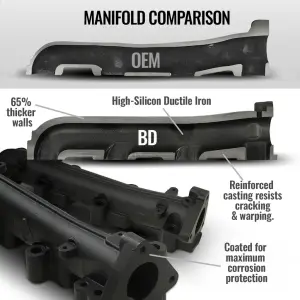 BD Diesel Performance - BD Diesel Exhaust Manifold Kit for Chevy/GMC (2001-16) 2500/3500 HD 6.6L Duramax (Driver Side) - Image 4