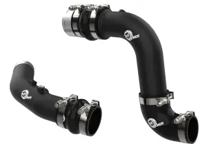 aFe Power BladeRunner Aluminum Hot and Cold Charge Pipe Kit for Ford (2023-26) F-250/F-350 Power Stroke V8-7.3L [td] (Black)