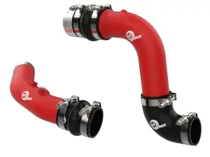 aFe Power BladeRunner Aluminum Hot and Cold Charge Pipe Kit for Ford (2023-26) F-250/F-350 Power Stroke V8-7.3L [td] (Red)