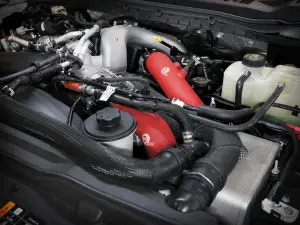 aFe - aFe Power BladeRunner Aluminum Hot and Cold Charge Pipe Kit for Ford (2023-26) F-250/F-350 Power Stroke V8-7.3L [td] (Red) - Image 2