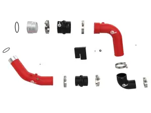 aFe - aFe Power BladeRunner Aluminum Hot and Cold Charge Pipe Kit for Ford (2023-26) F-250/F-350 Power Stroke V8-7.3L [td] (Red) - Image 3