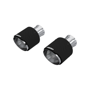 MBRP Tips, 3" ID, 5" OD Out, 8" Length, Angle Cut, Dual Wall, sold in pairs for Dodge (2015-23) Charger - Daytona, RT, 392 RT, Scat Pack, SRT/Hellcat, 5.7L, 6.2L, 6.4L, Carbon Fiber