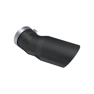 MBRP Tip, 6" OD, Angled Rolled End, 5" inlet, 15.5" length, 30˚ bend for Chevy/GMC (2015-25) 2500/3500 Duramax, Black-Coated