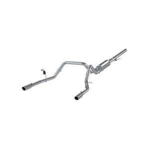 MBRP 3" Cat Back Exhaust for Chevy/GMC (2014-18) 1500 Silverado/Sierra 4.3L V6, 5.3L V8 - One-piece driveshaft only, Dual Split Rear, T409 Stainless