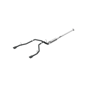 MBRP 2.5" Cat Back Exhaust for RAM (2019-24) Hemi 1500 5.7L CC/QC, Dual Split Rear, Black-Coated Aluminized