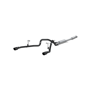 MBRP 3" Cat-Back Exhaust for Ford (2021-26) F-150 2.7L/3.5L EcoBoost, 5.0L, 2.5" Dual Split Rear, Black-Coated Aluminized