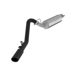 MBRP Black-Coated Aluminized Steel 2.5" Cat Back Single Side for 2000-2006 Jeep Wrangler/ Rubicon (TJ) Inline-4 2.5L, Inline-6 4.0L