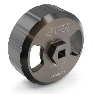 PPE Hard Anodized Billet Aluminum Oil Filter Socket for Chevy/GMC (2001-19) 6.6L Duramax (107mm 15F)
