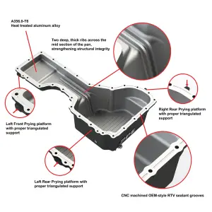 Pacific Performance Engineering - PPE Heavy-Duty Cast Aluminum Engine Oil Pan for Chevy/GMC (2017-19) 6.6L Duramax (Black) - Image 9