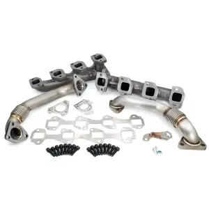 PPE High-Flow Exhaust Manifold and Up-Pipe Kit for Chevy/GMC (2001-04 (FED / 2001 CA)) 6.6L Duramax (Raw)