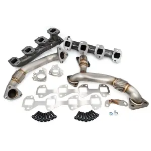 PPE High-Flow Exhaust Manifold and Up-Pipe Kit for Chevy/GMC (2007.5-10) 6.6L Duramax (Raw)