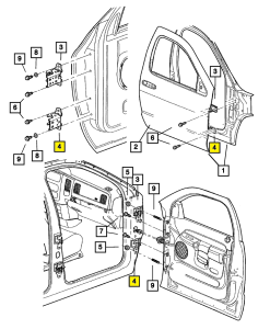 Mopar - Mopar Hinge for Dodge/Ram (2002-08) 1500, (03-09) 2500/3500, (05-11) Dakota, Front Left & Right Lower - Image 4
