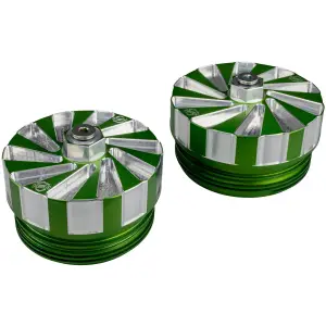 H&S Motorsports - H&S Motorsports Billet Fuel Filter Cap Set for Ram (2025-26) 6.7L Cummins (Complete 2-Cap Set, Green Anodized) - Image 2