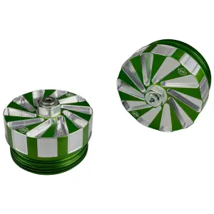 H&S Motorsports - H&S Motorsports Billet Fuel Filter Cap Set for Ram (2025-26) 6.7L Cummins (Complete 2-Cap Set, Green Anodized) - Image 1