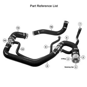 Pacific Performance Engineering - PPE Performance Silicone Upper and Lower Coolant Hose Kit for Chevy/GMC (2006-10) 6.6L Duramax (Black) - Image 7