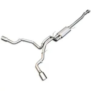 Pacific Performance Engineering - PPE Twin Turbo and 5.0L V8 Cat-Back Exhaust System Dual Exit for Ford (2015-20) 2.7L/3.5L V6 F-150 (Black Ceramic Coated Tips, Polished Tubes) - Image 1