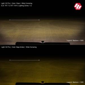 Baja Designs - Baja Designs S2 Pro Black LED Auxiliary Light Pod Pair - Universal (Wide Cornering Light Pattern, Clear Lens) - Image 2