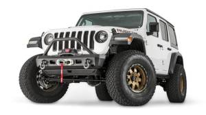 Warn - Warn Elite Stubby Front Winch Bumper with Grille Guard Tube for Jeep (2018-26) Wrangler JL & (2020-26) Gladiator JT - Image 1