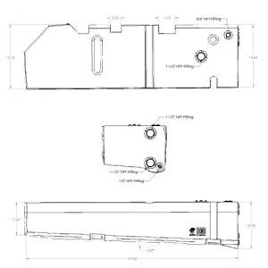 S&B - S&B 22 Gallon Fresh/Grey Water Tank for Ford (2015-25) Transit (Drivers Side Undercarriage, 148" & 148" EXT Wheelbase) - Image 2
