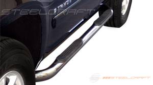 Steelcraft 3" Round Side Bars for Chevy/GMC (2000-20) Yukon & (01-20) Tahoe & Cadillac (2002-18) Escalade (Black)
