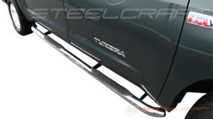 Steelcraft 3" Round Side Bars for Toyota (2007-21) Tundra CrewMax (Stainless)