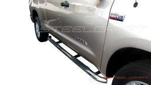 Steelcraft 3" Round Side Bars for Toyota (2007-21) Tundra Double Cab (Black)