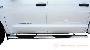 Steelcraft 5" Oval Side Bars for Toyota (2007-20) Tundra CrewMax (Stainless)