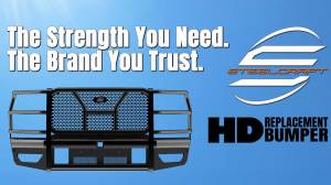 Steelcraft HD Front Bumper Replacement for Ford (2008-10) F-250/350/450/550 (Black, With Receiver)