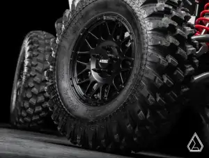 SuperATV - SuperATV Assault Industries Hellfire Wheels w/ Innerlock Technology for Polaris (2022-26) RZR Pro R / RZR Turbo R, 5/4.5 Bolt Pattern, 7" Wheel Width (Satin Black) - Image 3