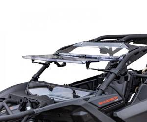 SuperATV - SuperATV Flip Windshield for Can-Am (2017-26) Maverick X3 (Standard Polycarbonate - Clear) - Image 1