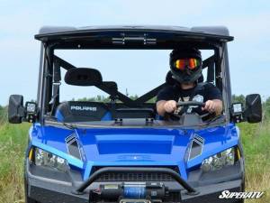 SuperATV - SuperATV Flip Windshield for Polaris (2017-18) Ranger XP 1000 (Crew Cab, Scratch Resistant Polycarbonate - Clear) - Image 2
